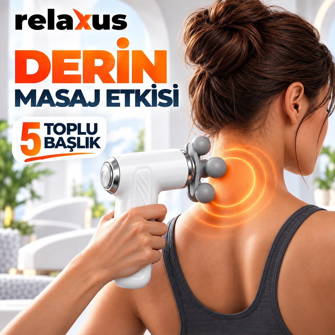 Şarjlı Masaj Tabancası 9 Başlıklı Kablosuz Derin Doku Kas Gevşetici Titreşimli Tüm Vücut Masaj Aleti