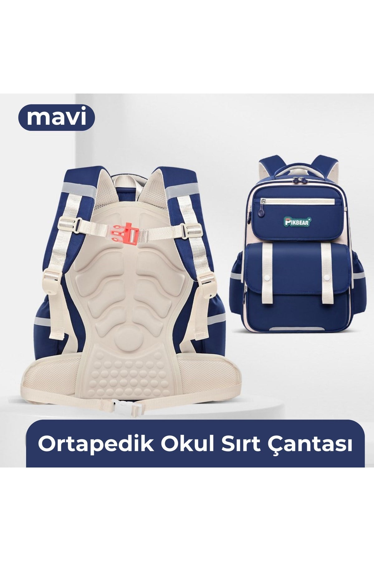 Su Geçirmez Ortopedik Erkek Çocuk Okul Çantası – Mavi