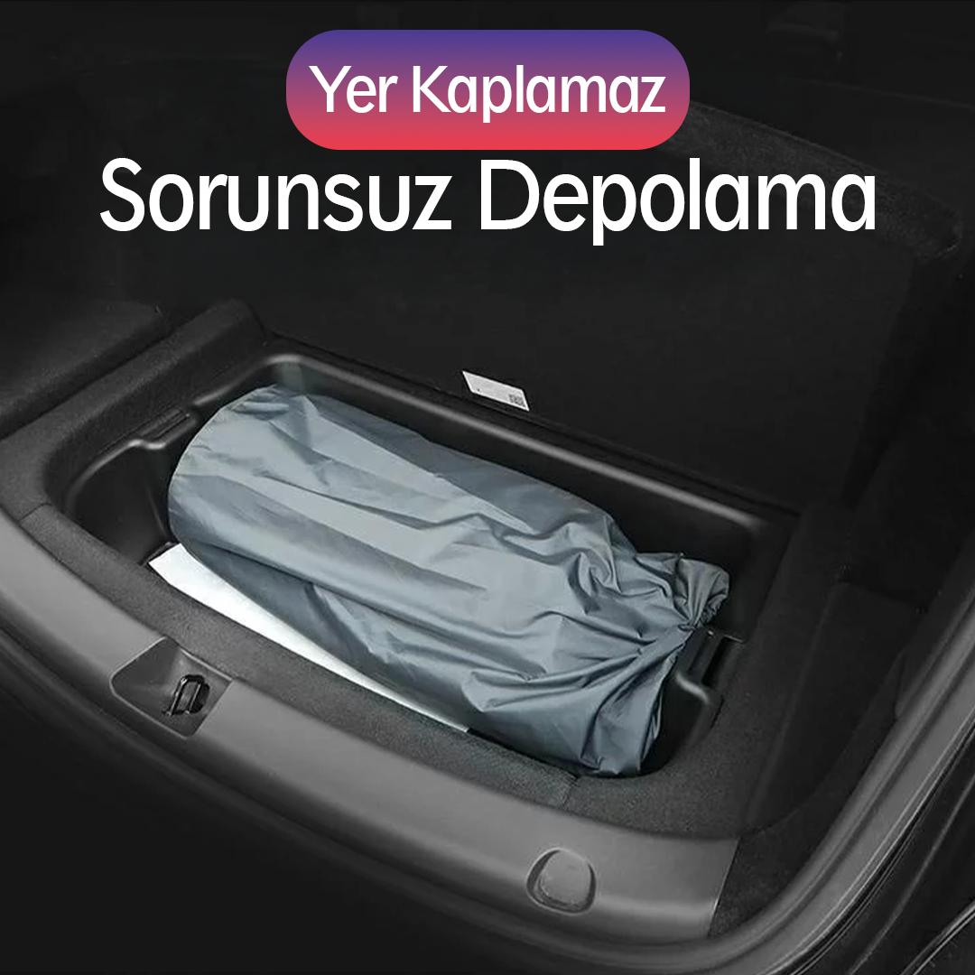 Tesla Model Y Araç İçi Şişme Yatak Ve Yastık Seti Pompa Gri Taşınabilir Uyku Seyahat ve Kamp Yatağı