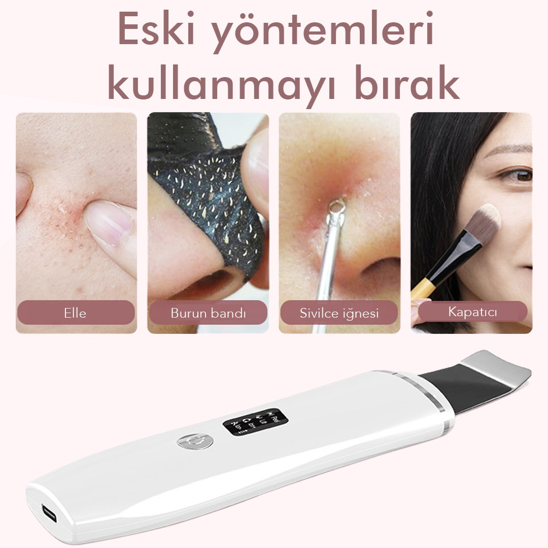 Ultrasonik Yüz Temizleme ve Peeling Cihazı 4 Modlu Derin Bakım Sistemi