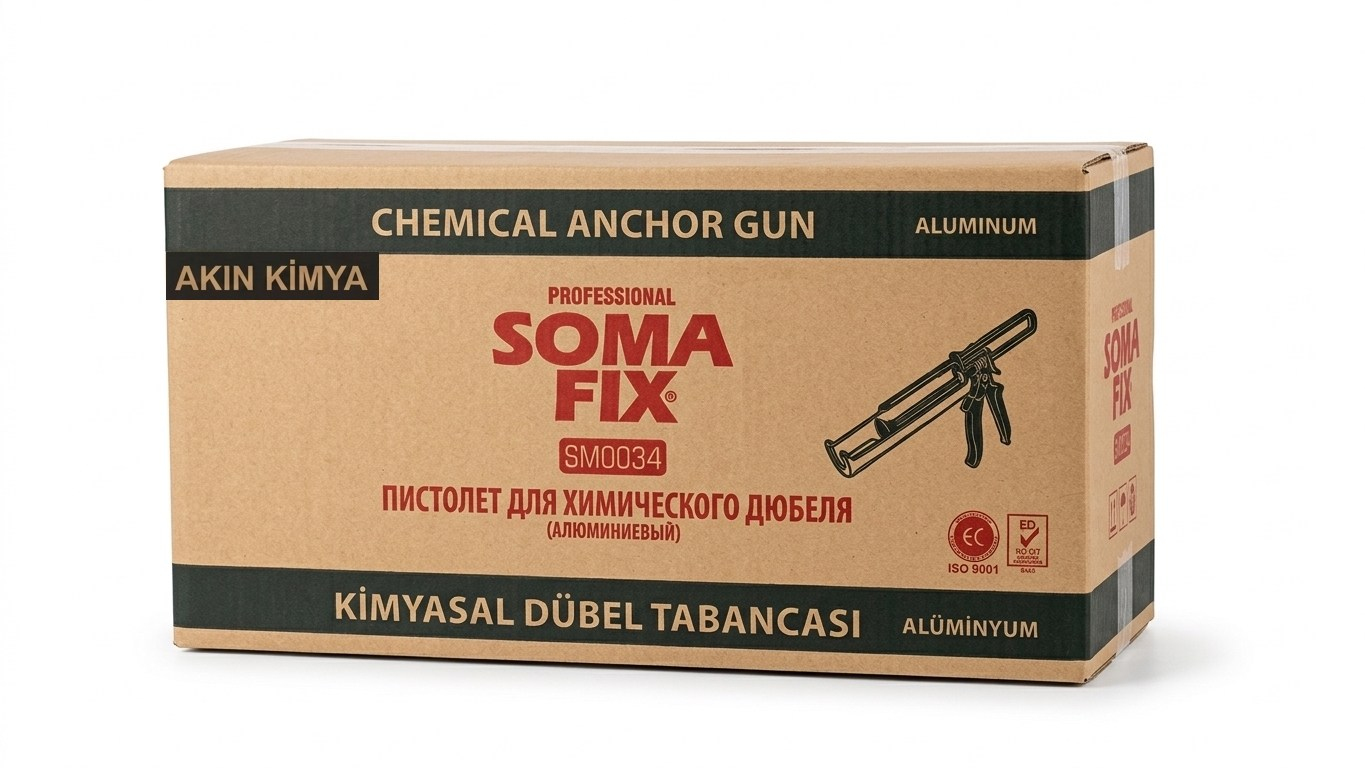 12 Adet Somafix Kimyasal Dübel Tabancası Aluminyum Gövdeli SM0034