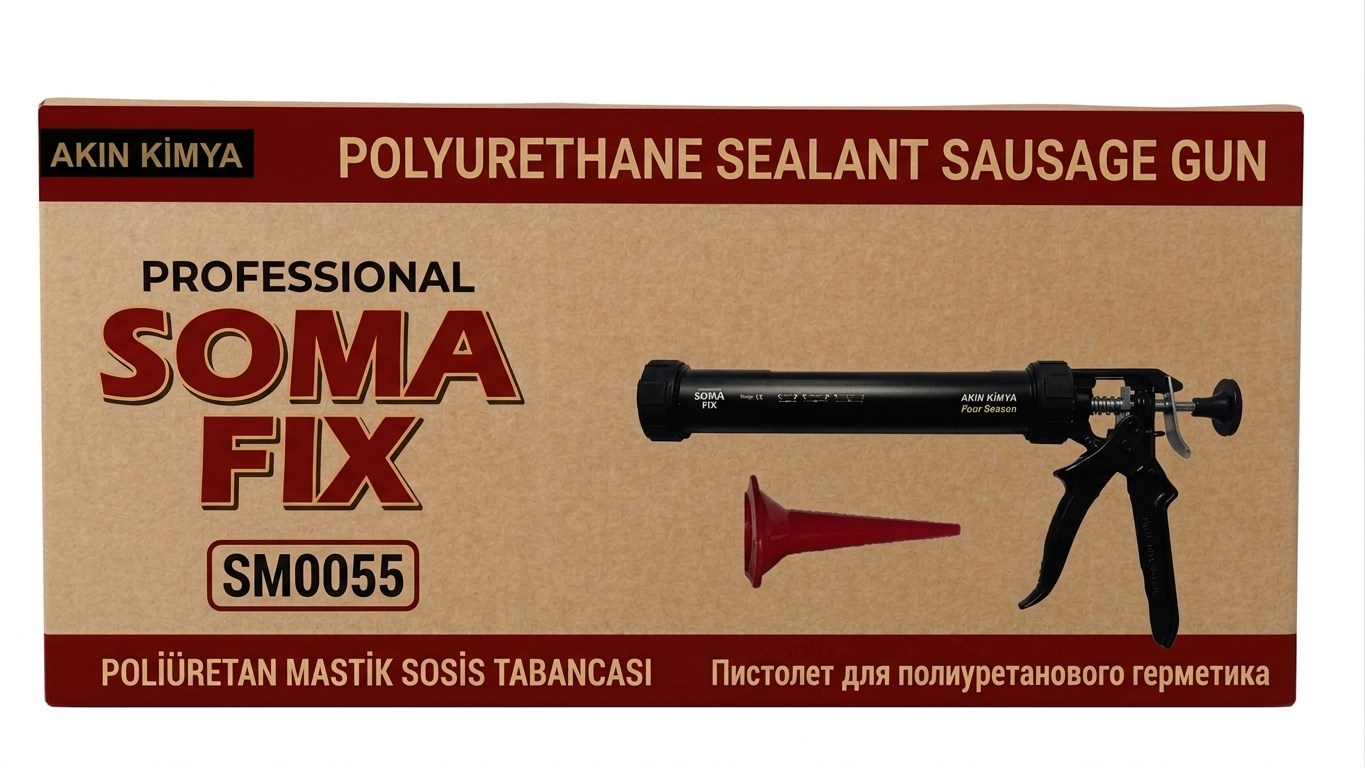 12 Adet Somafix Poliüretan Mastik Sosis Tabancası Aluminyum 600 ml  SM0055