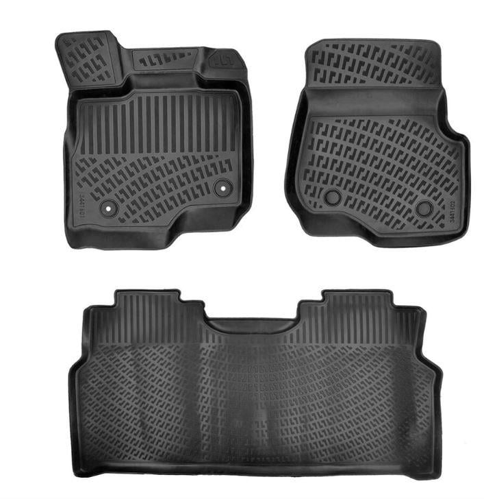 Ford F-150 2021 Sonrası Uyumu 4.5D Havuzlu Paspas | Super Crew/Halı Zemin/Konsollu/ Kat.Saklama Alanı
