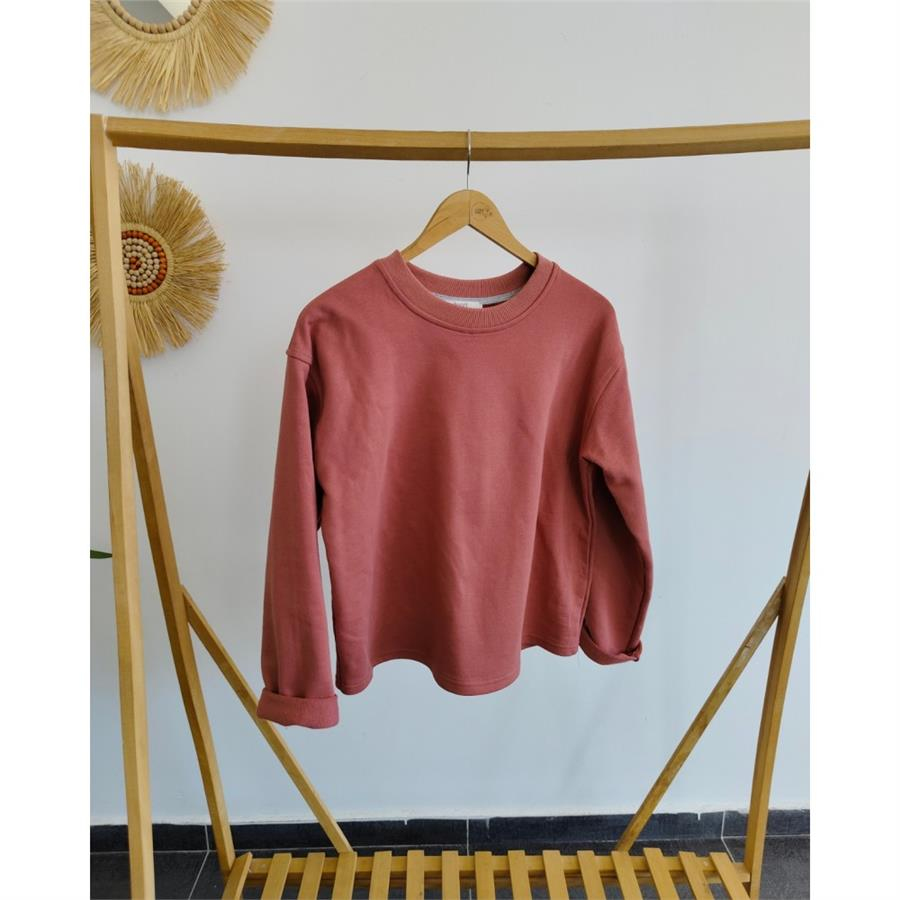 %100 Pamuk 3İp Mercan Sweatshirt 