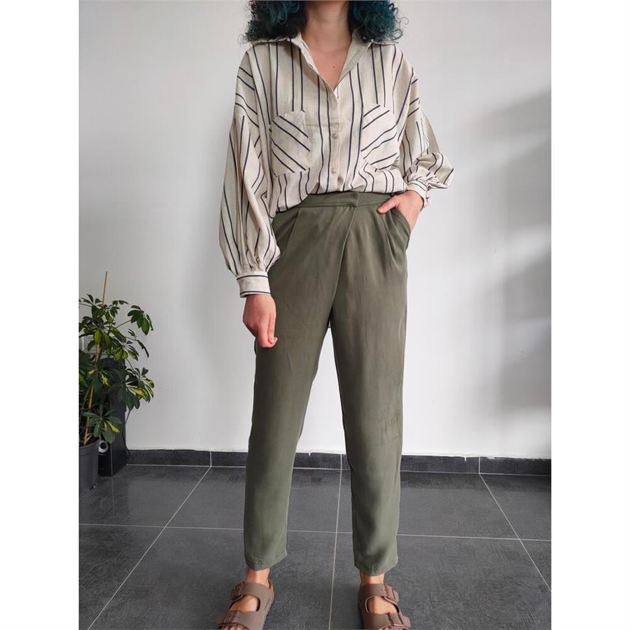 Haki Tencel Pantolon 