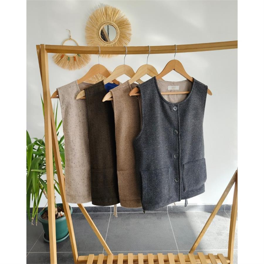 Norden Yün Tweed Bej Yelek