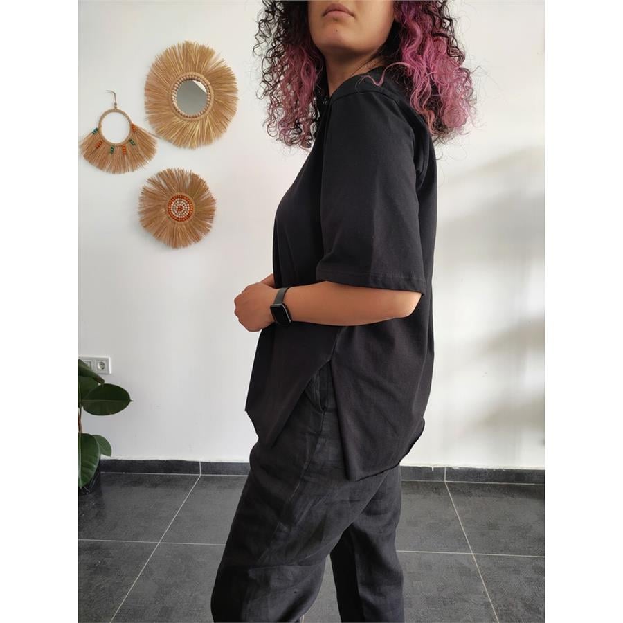 Siyah Logo Baskılı Basic Tişört 