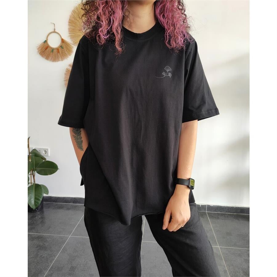 Siyah Logo Baskılı Basic Tişört 