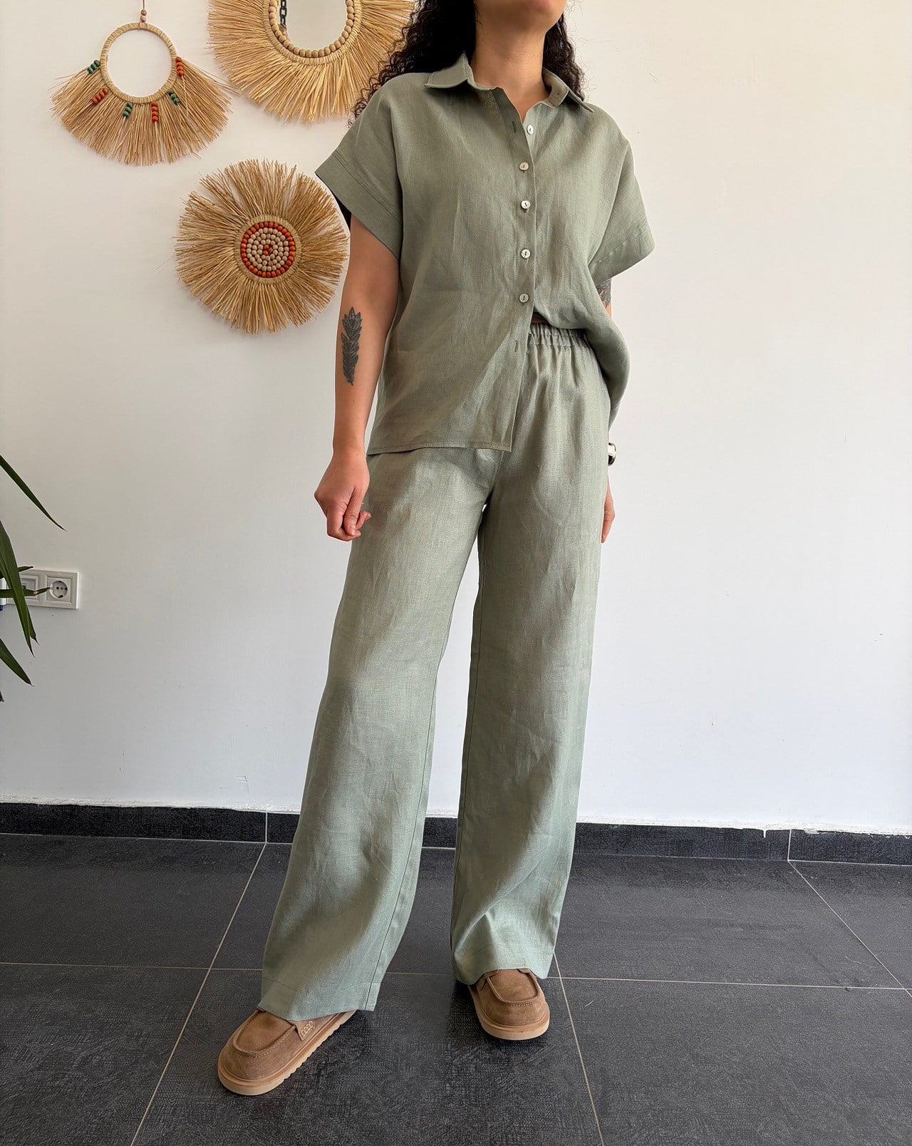 URBAN NATURE %100 KETEN ÇAĞLA PANTOLON