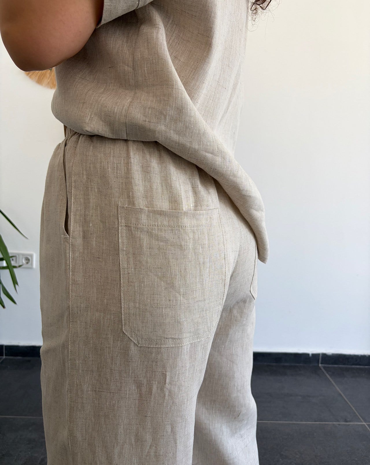 URBAN NATURE %100 KETEN NATURAL PANTOLON