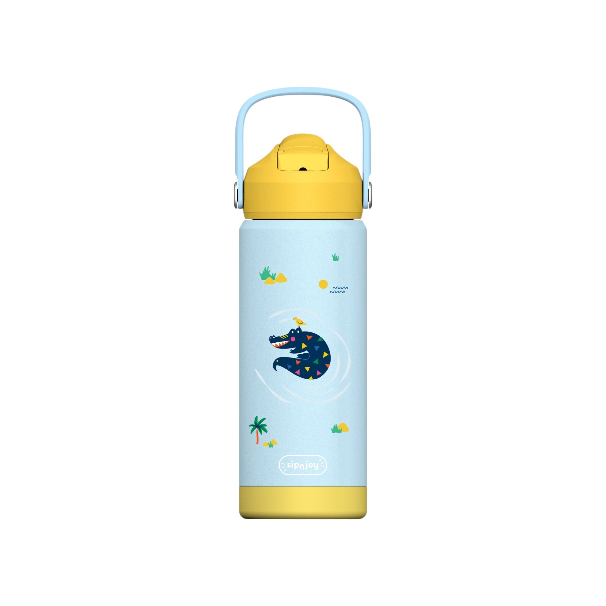 SipnJoy - FlipSip Çocuk Su Termosu | 550 ml - Snappy Croc