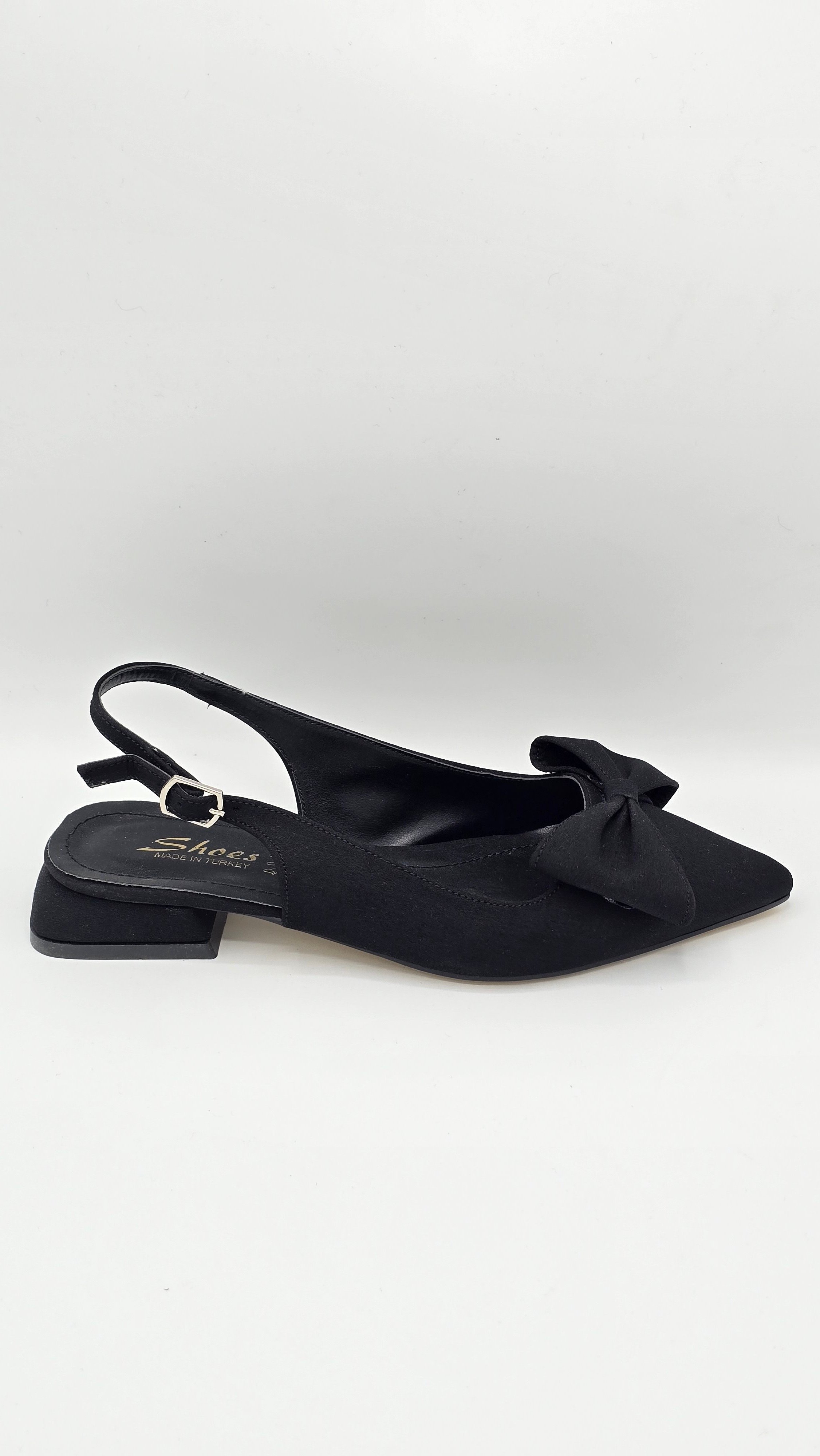  Luvestashoes Siyah Fiyonk Detaylı Zarif Ortopedik Babet