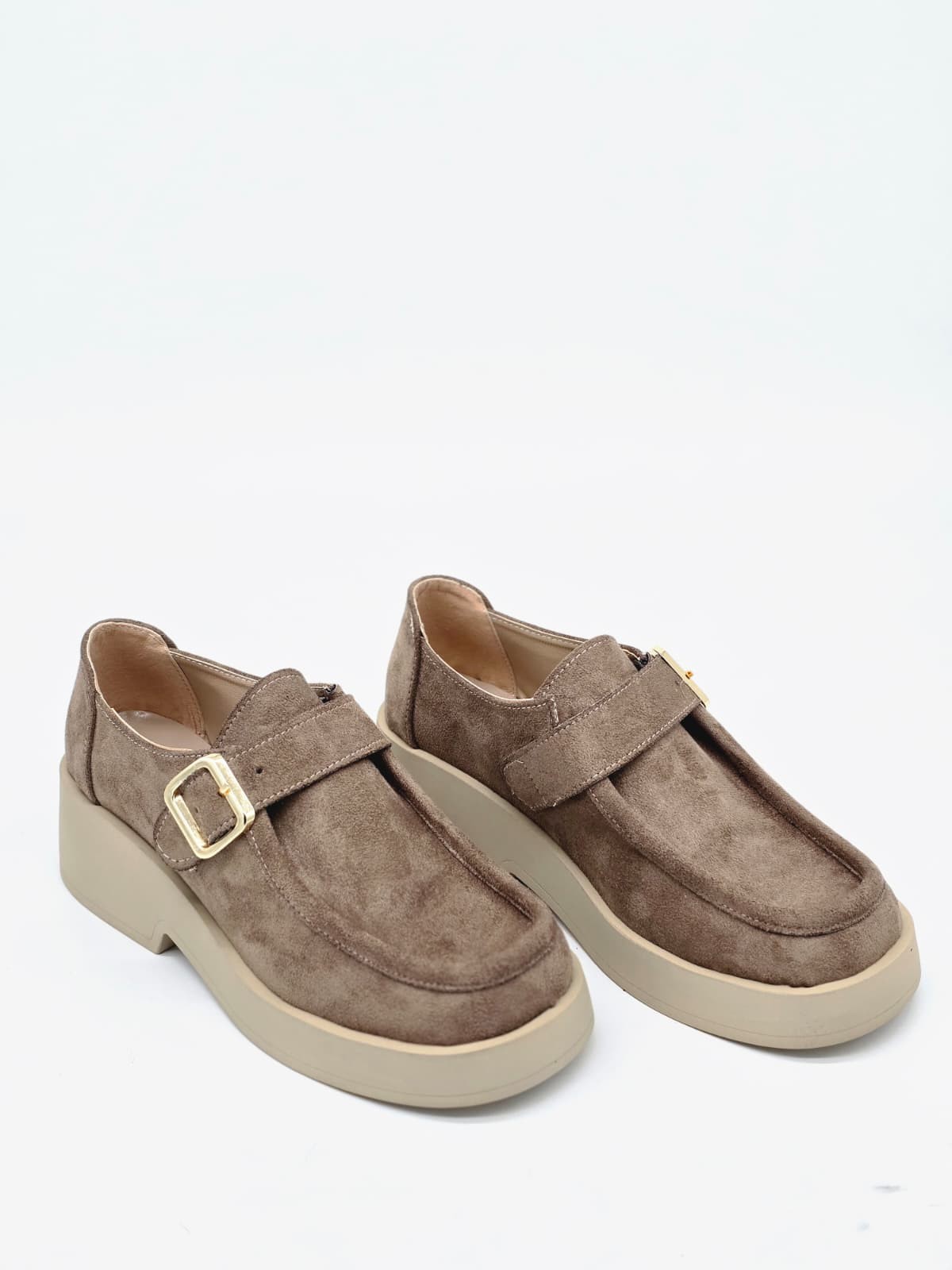 LUVESTA Soft Süet Kalın Tabanlı Monk Strap Ayakkabı
