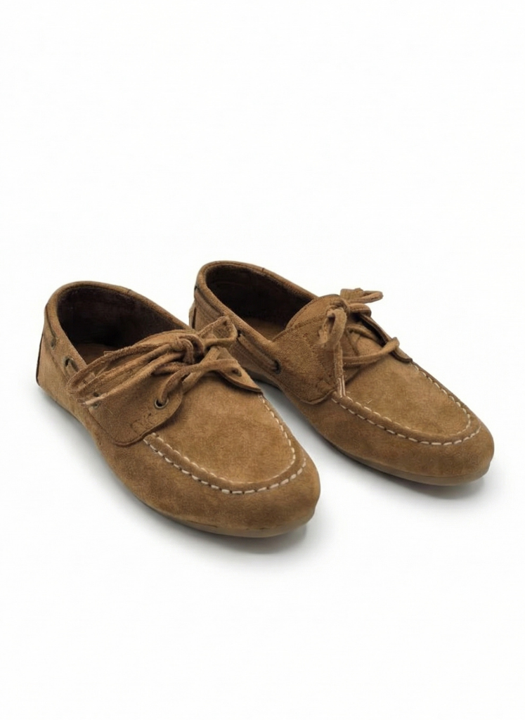 luvestashoes Bağcıklı süet babet taba