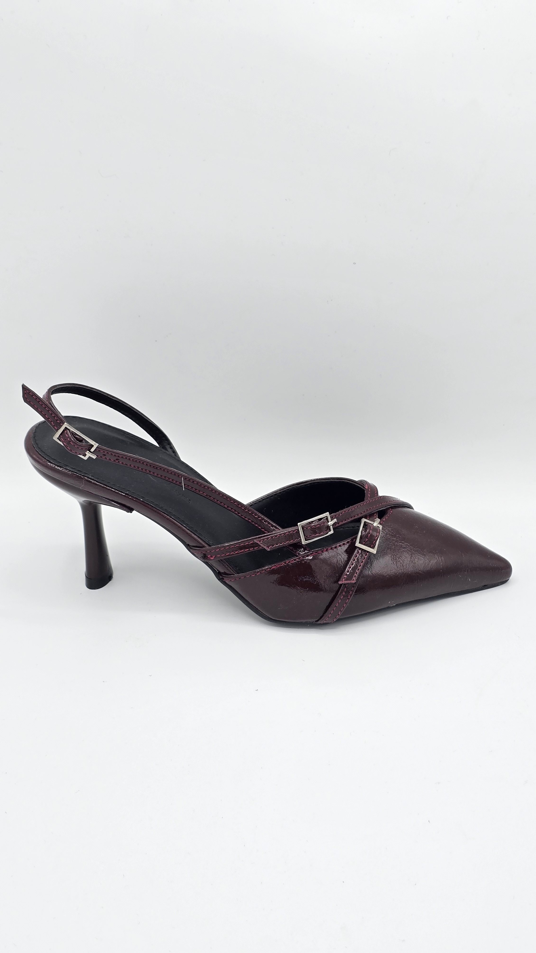 Luvestashoes Rugan Bordo Çapraz Kemerli Ortopedik Stiletto
