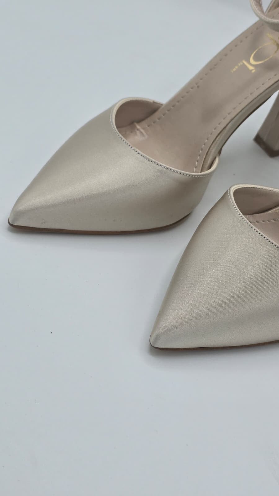 Luvestashoes Şampanya Parıltılı Kadeh Topuklu Ortopedik Stiletto