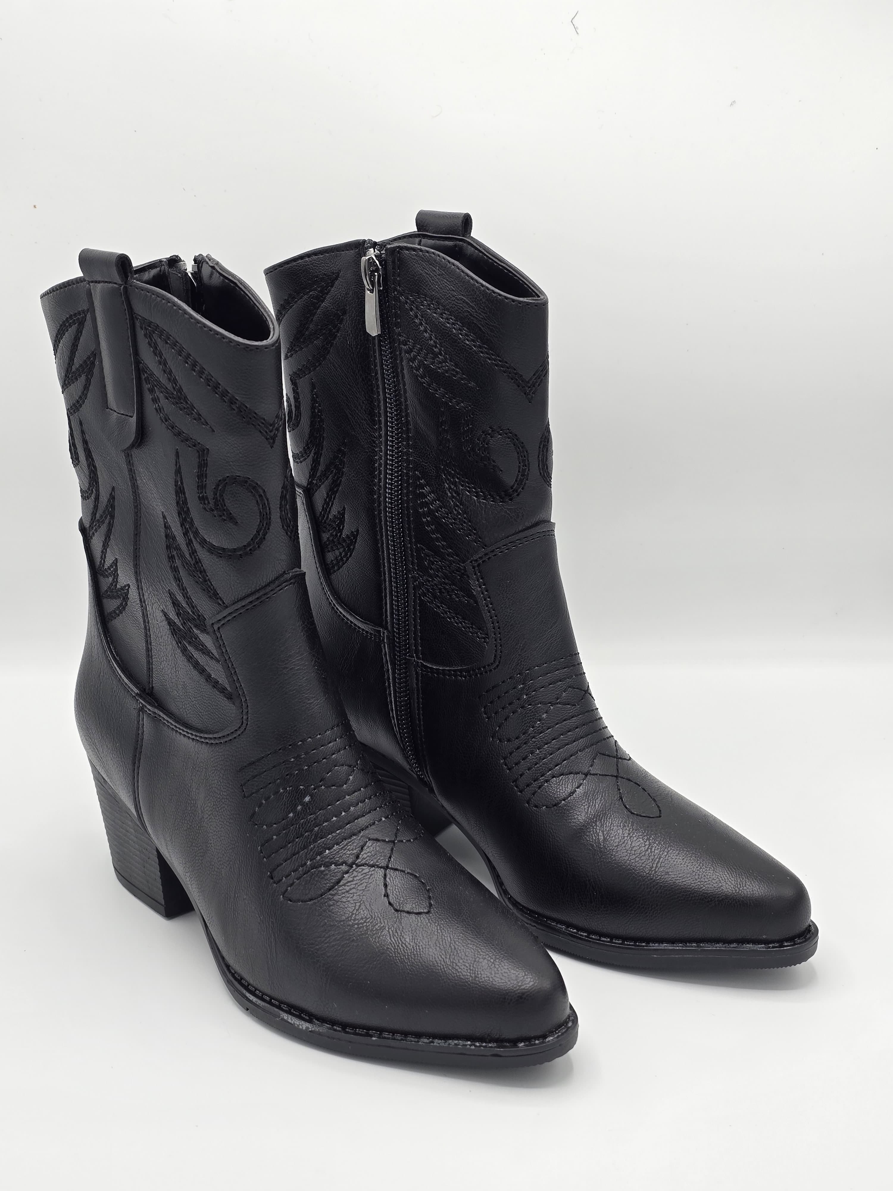 luvestashoes western siyah suni deri bot 