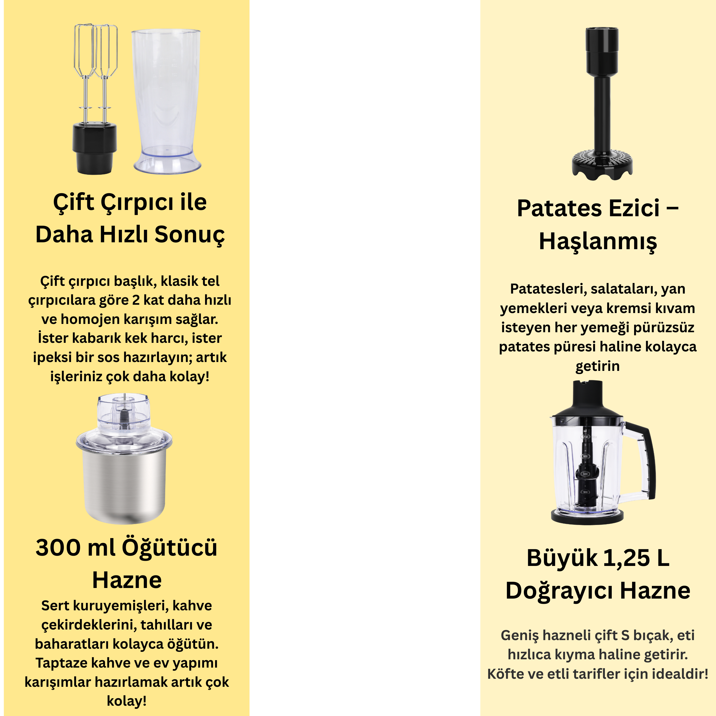 EL BLENDER Seti INOX Doğrayıcı Kahve Ve Baharat Öğütücü Patates ezici 1500 WATT