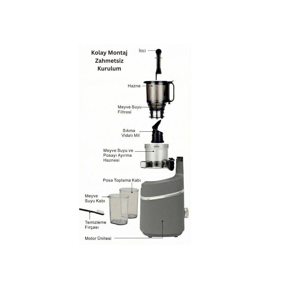 Slow Juicer Yavaş Sıkım Katı Meyve Sıkacağı Sorbe ve dondurma
