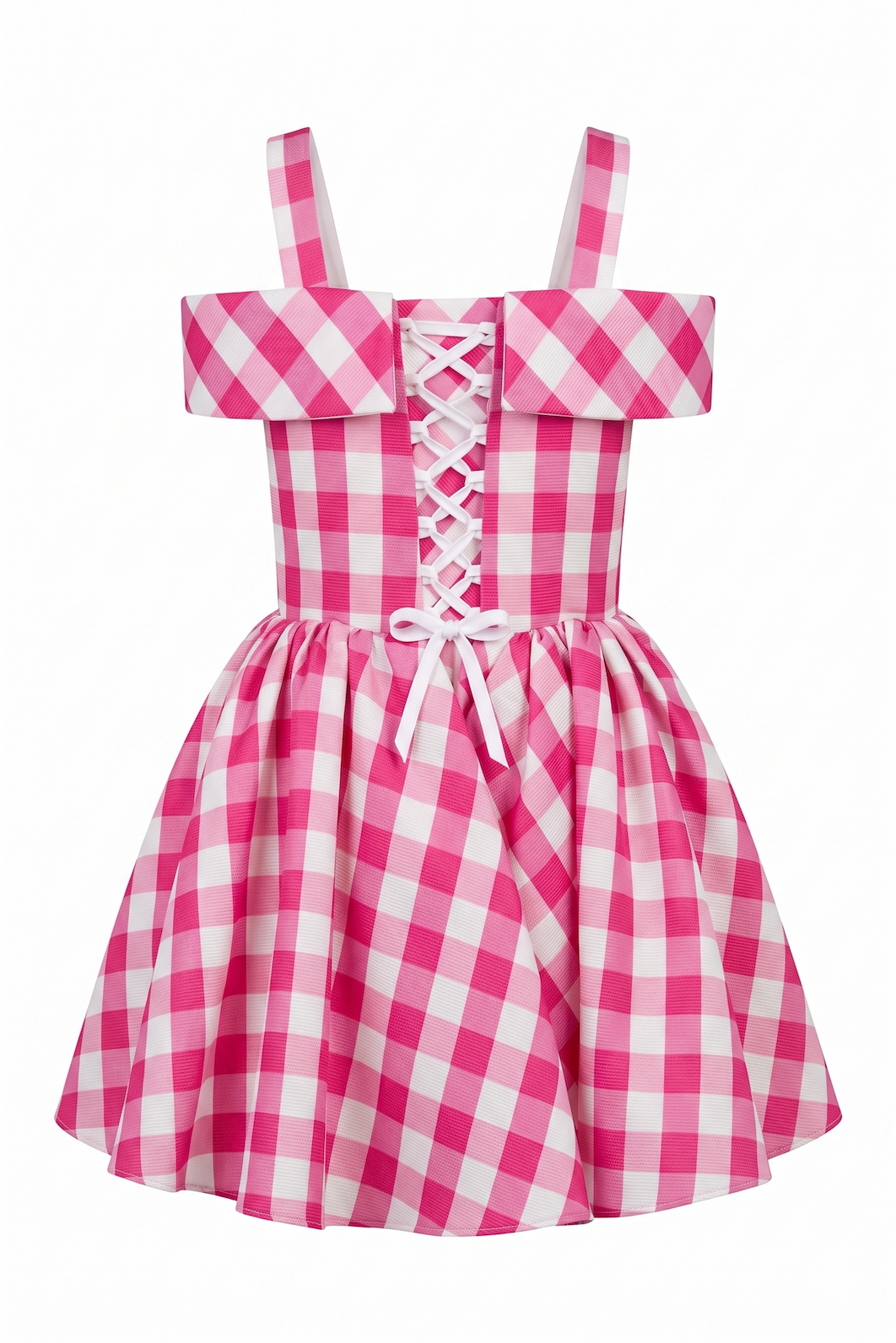 Pink Gingham Couture Elbise