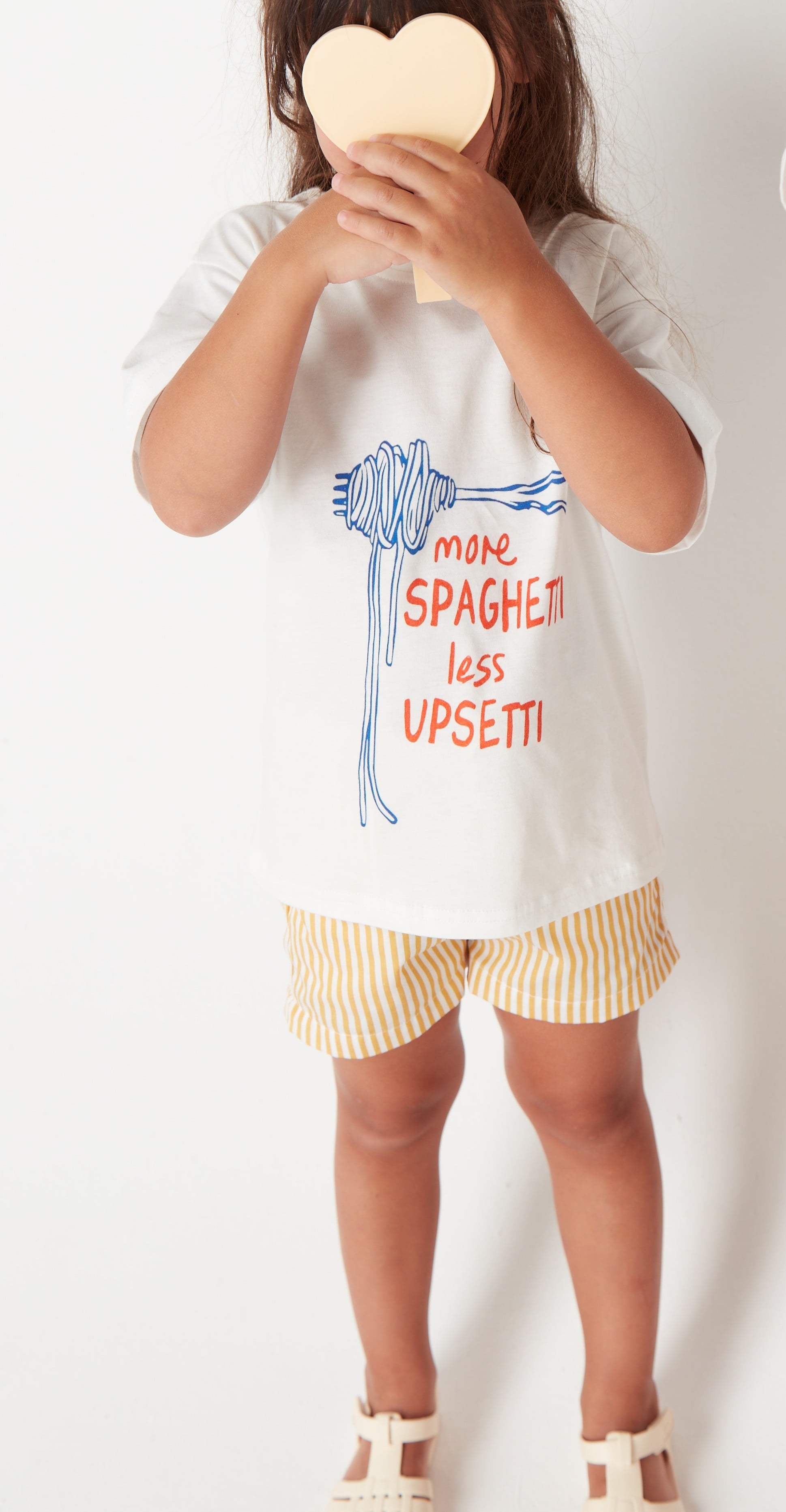 Spagetti Lover Baskılı Beyaz Tişört