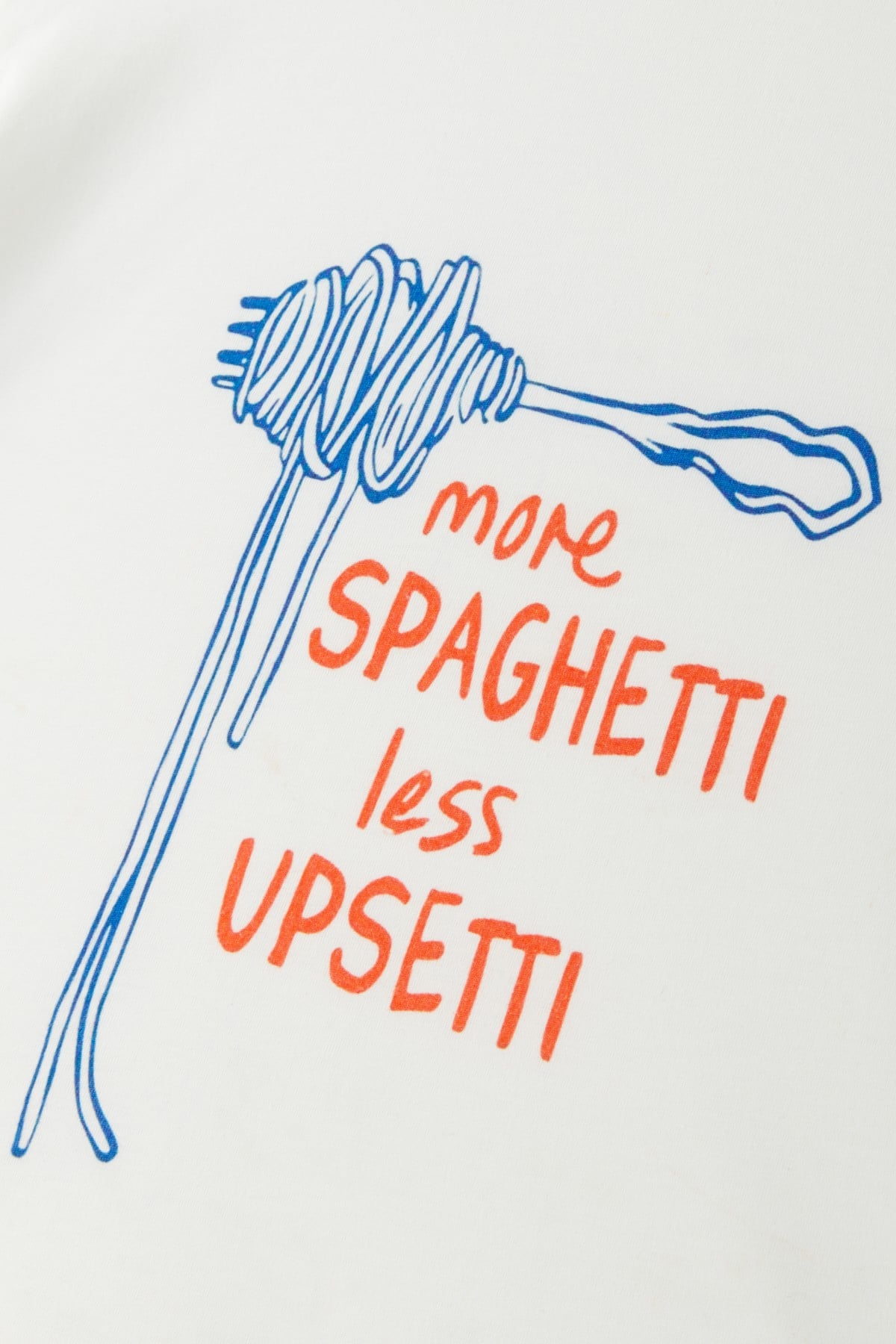 Spagetti Lover Baskılı Beyaz Tişört
