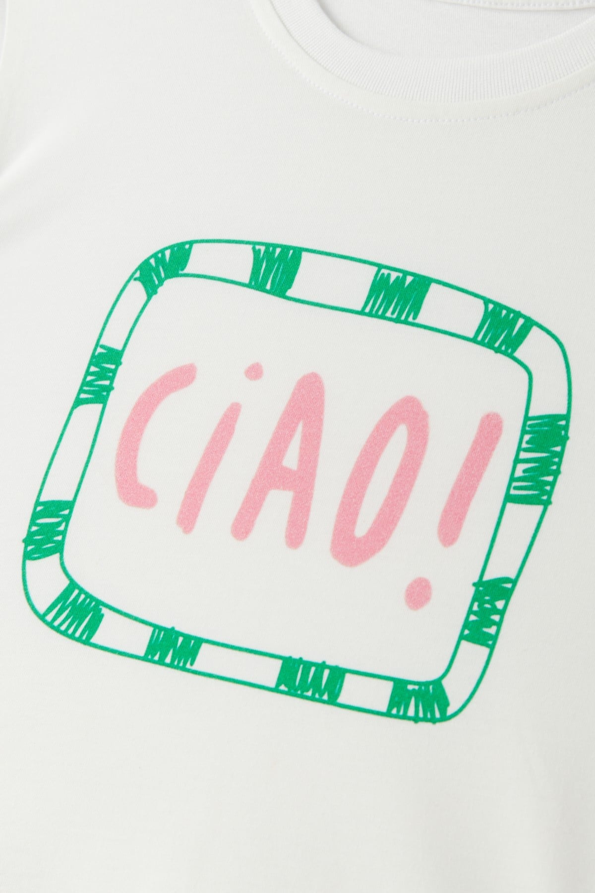 Sunny Ciao Baskılı Beyaz Tişört