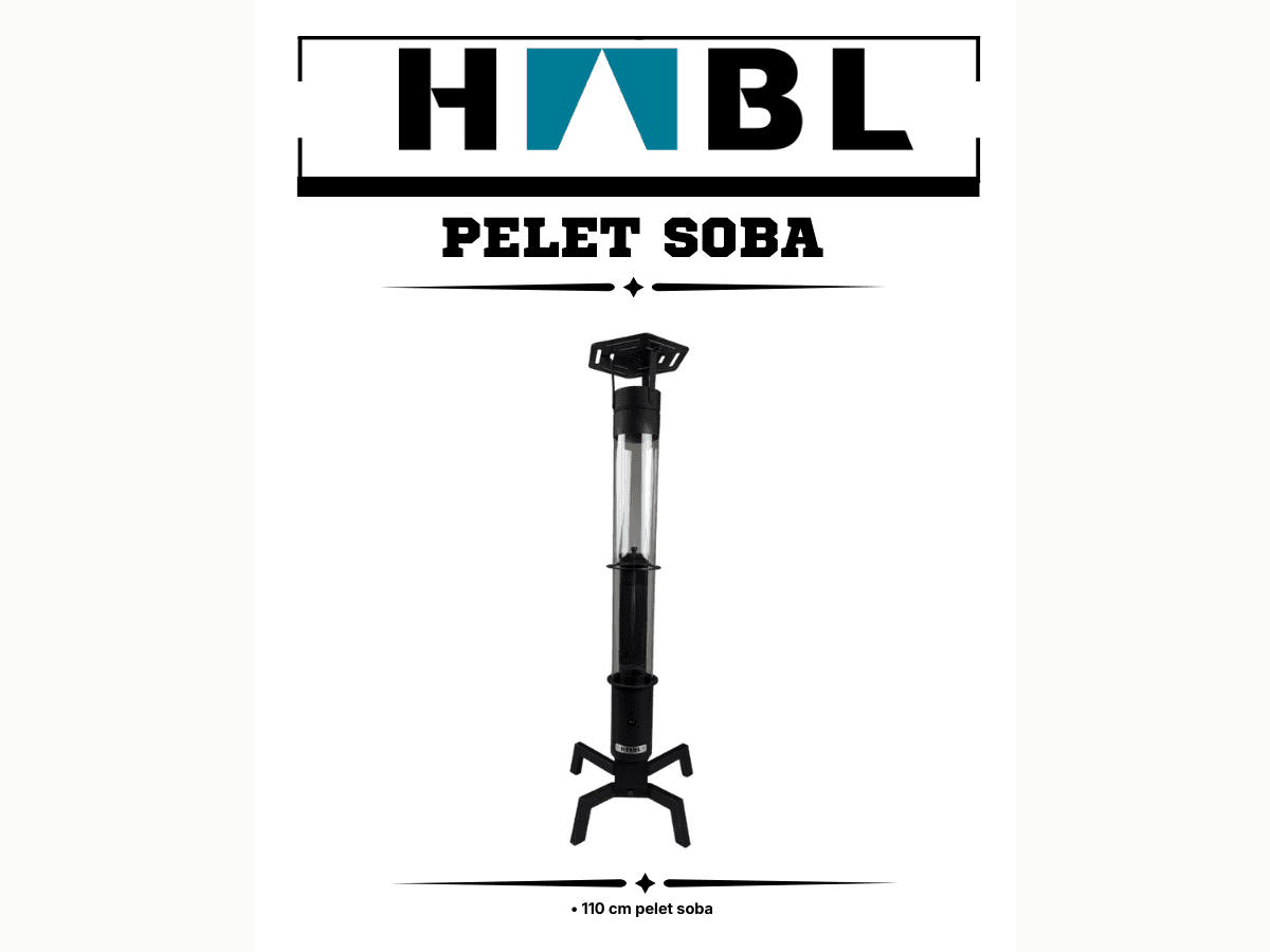 110 cm Pelet Sobası - Kamp ve Bahçe İçin & Pelet ve Pürmüz Çakmak Hediyeli