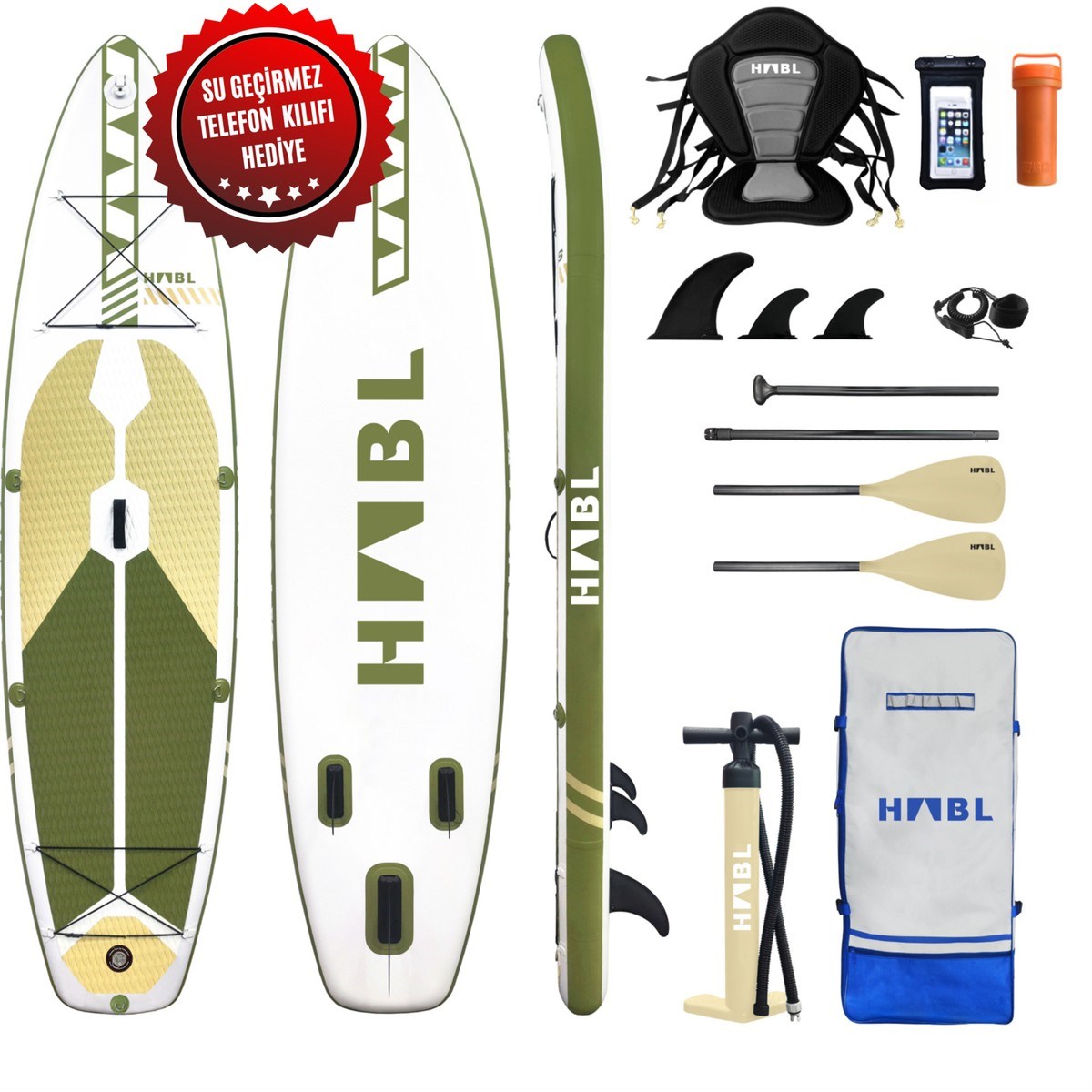 Habl Şişme Deniz Sup Board - Paddle Board – 320 x 81 x 15 Yeşil