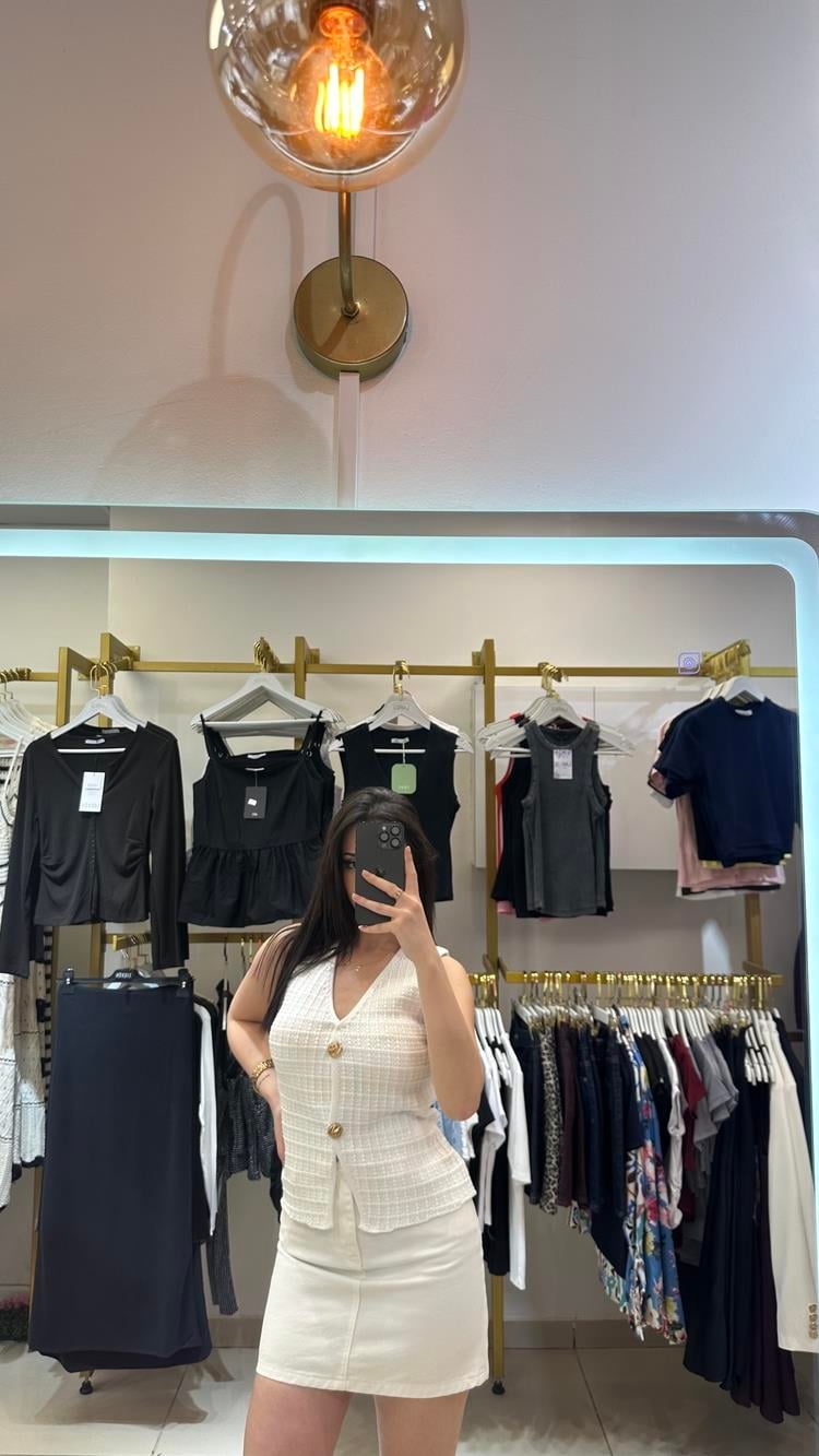 Gold düğmeli premium triko yelek