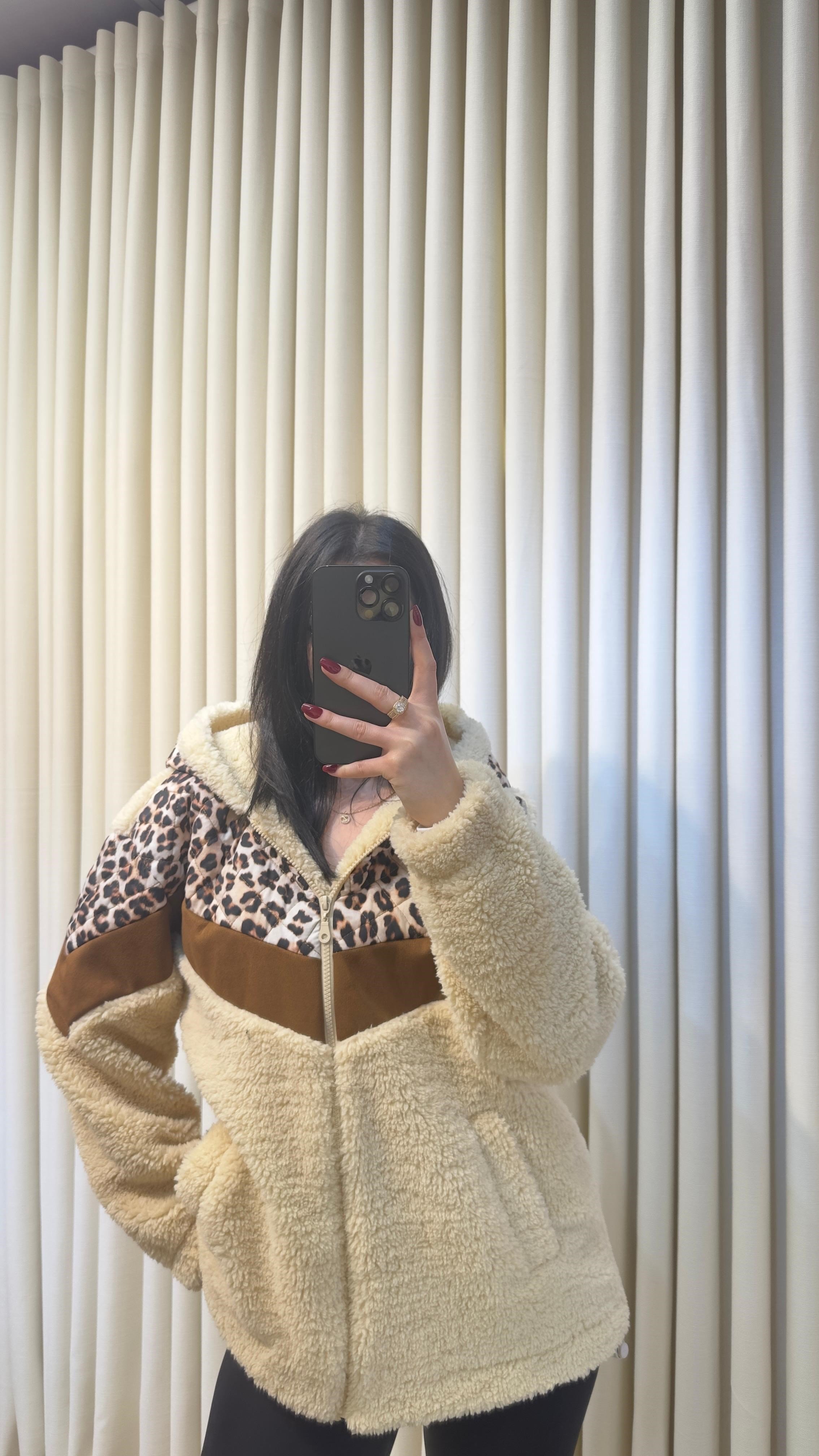 Peluş Leopar Mont