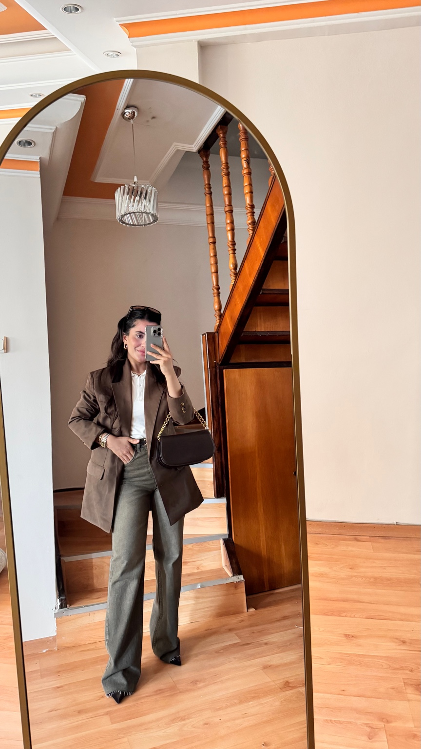 Kahve Süet Blazer 