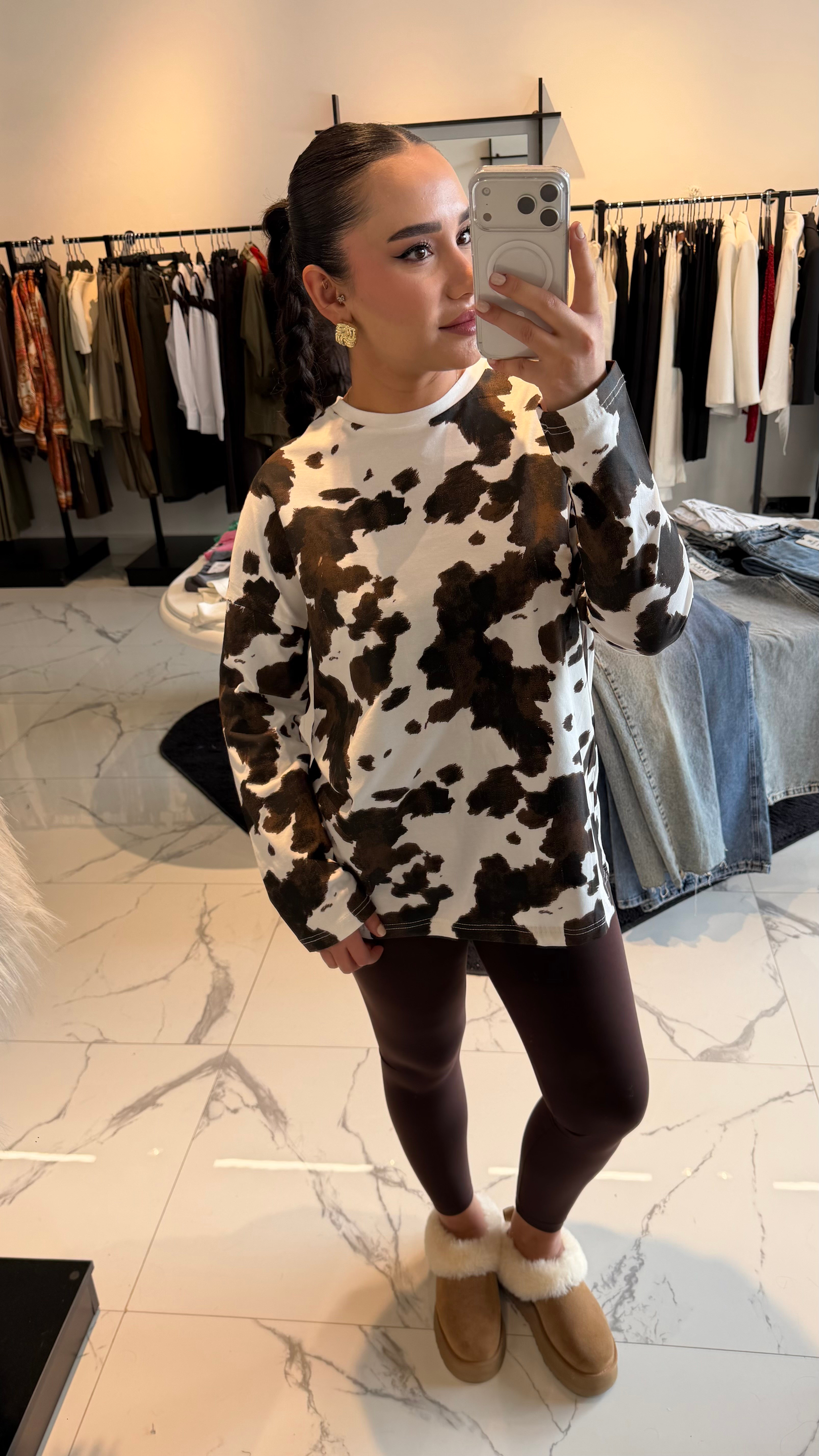 Baskılı Oversize Tişört