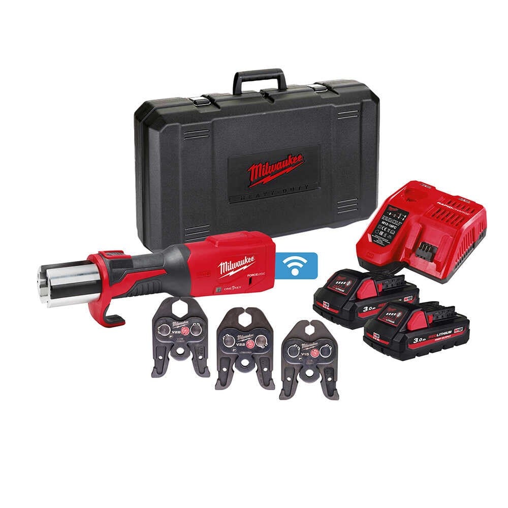 M18 ONEBLHPT-302C Boru Pres One-Key V-Set 16/20/32 Çeneler ile Birlikte