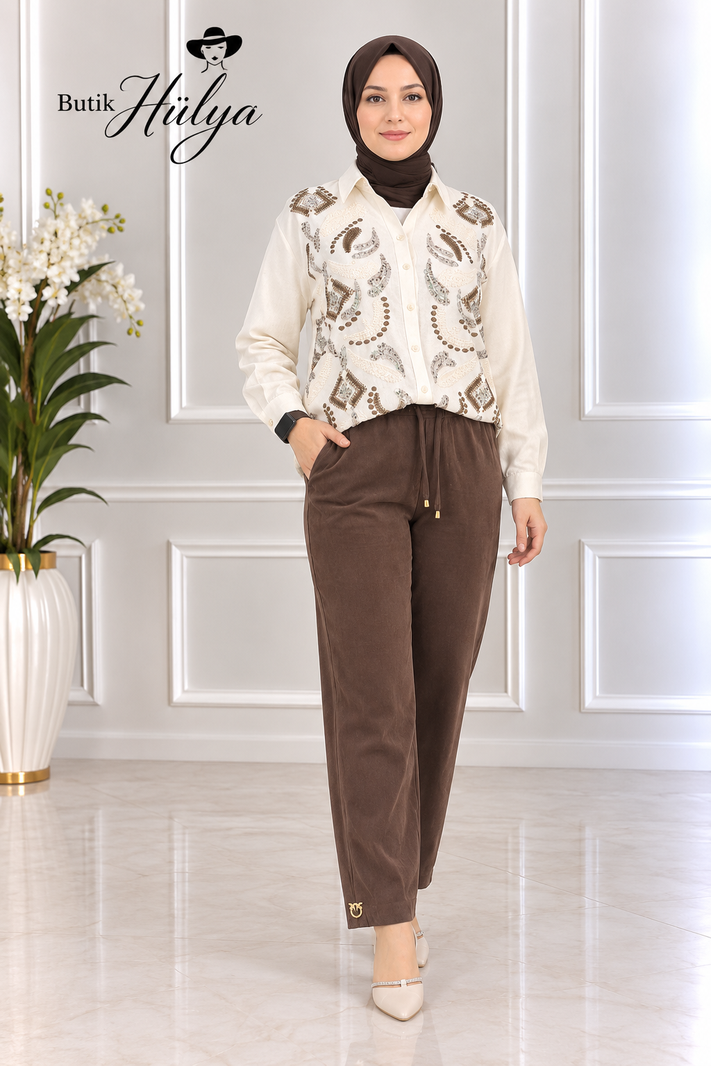 28111 Benetton Cansu Pantolon kahverengi