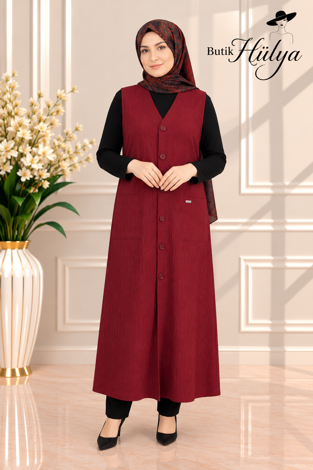 Ahsen Keten Yelek Bordo 31103