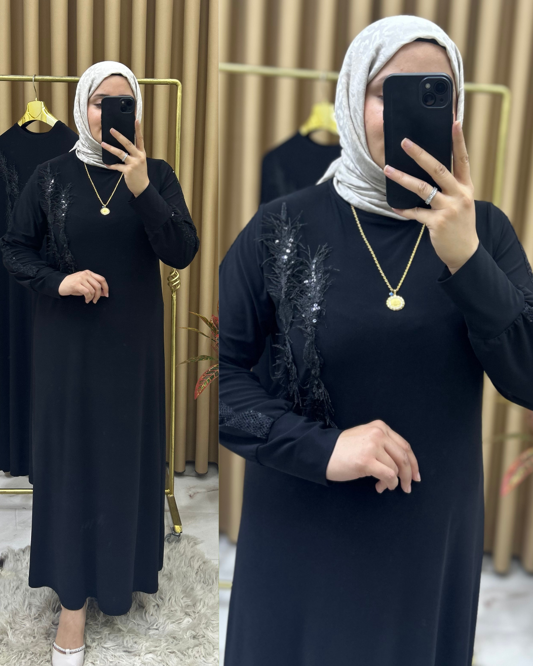 Menekşe Yapraklı Sandy Elbise 26128