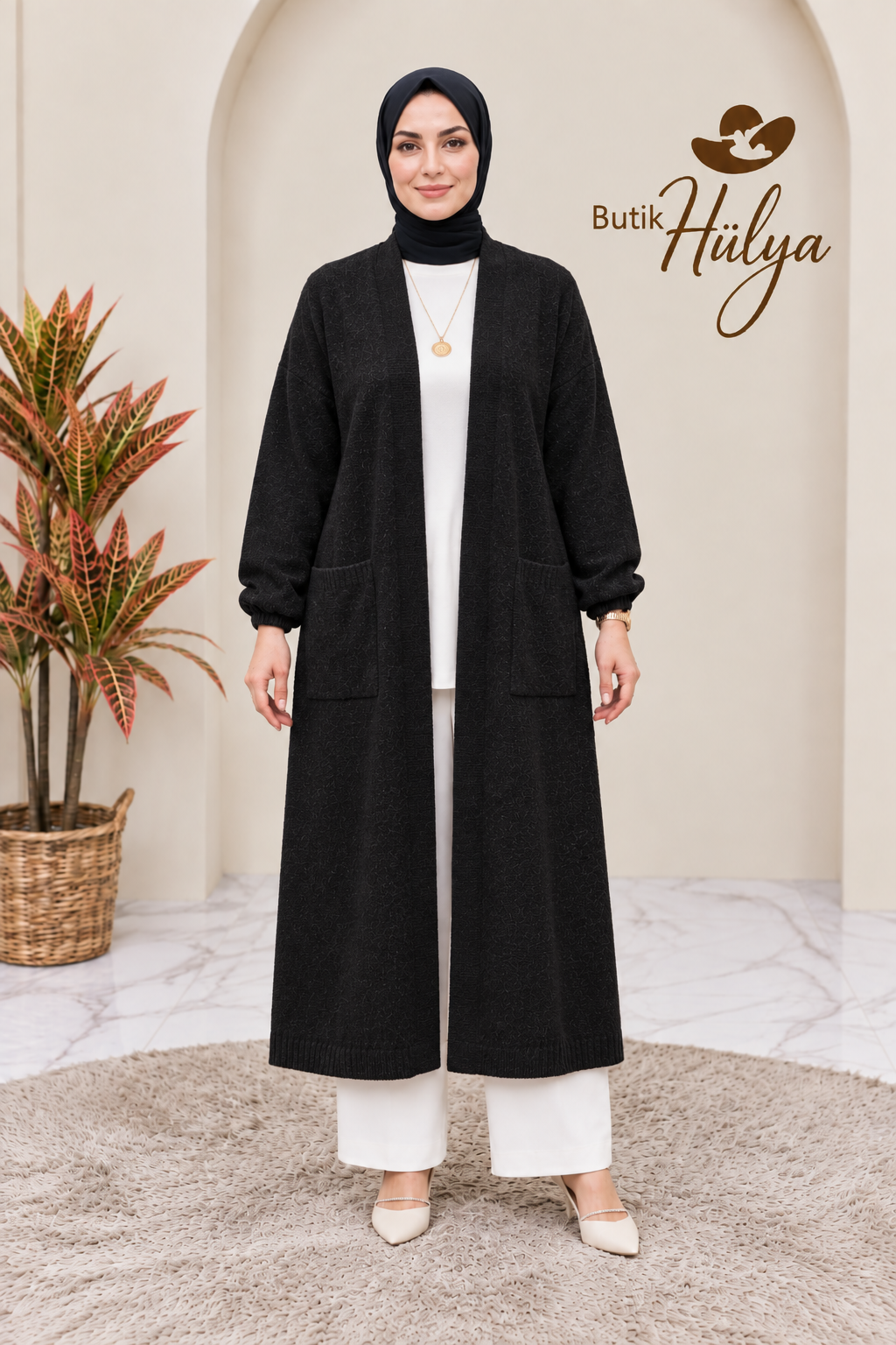 Sakallı Hırka Siyah  35106