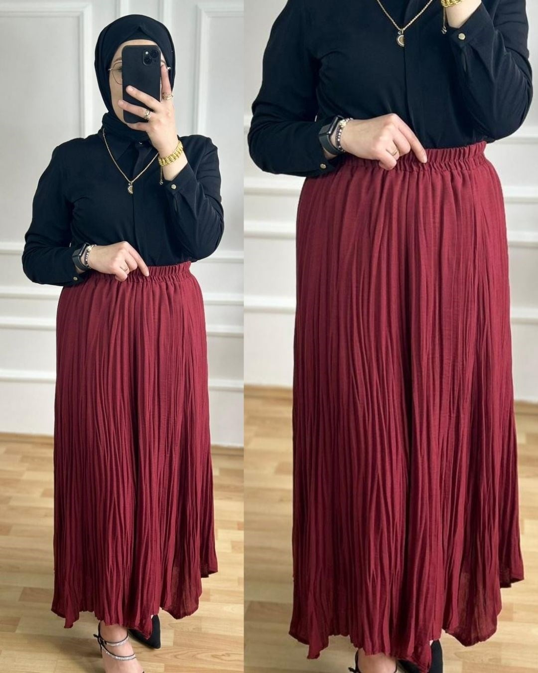 Simge Keten Etek Bordo 27110