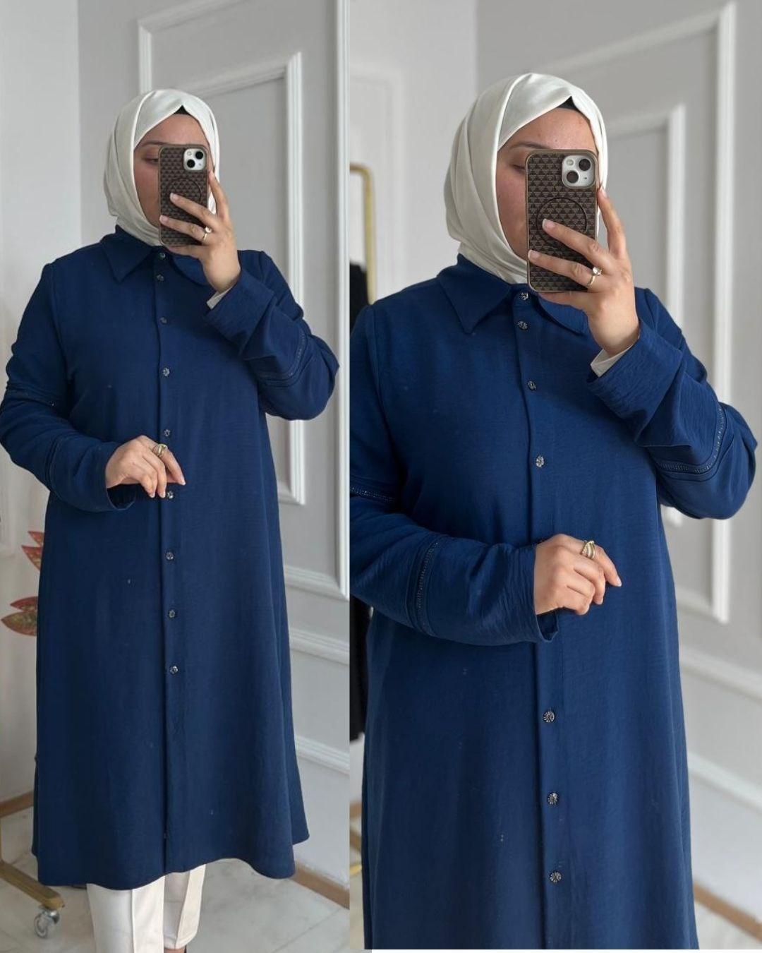 Taş Detaylı Tunik Lacivert 32119