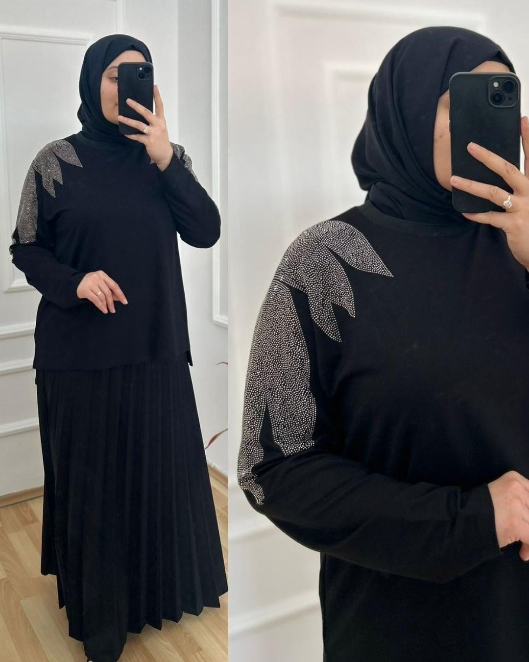 Taşlı Takım Siyah 29116