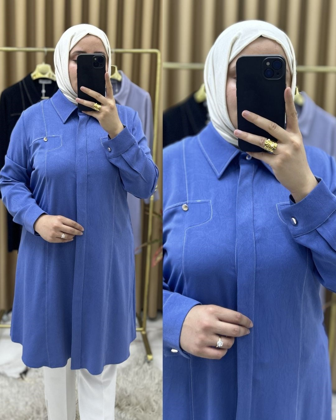 Yağmur Krank Dubai Kumaş Mavi 32121