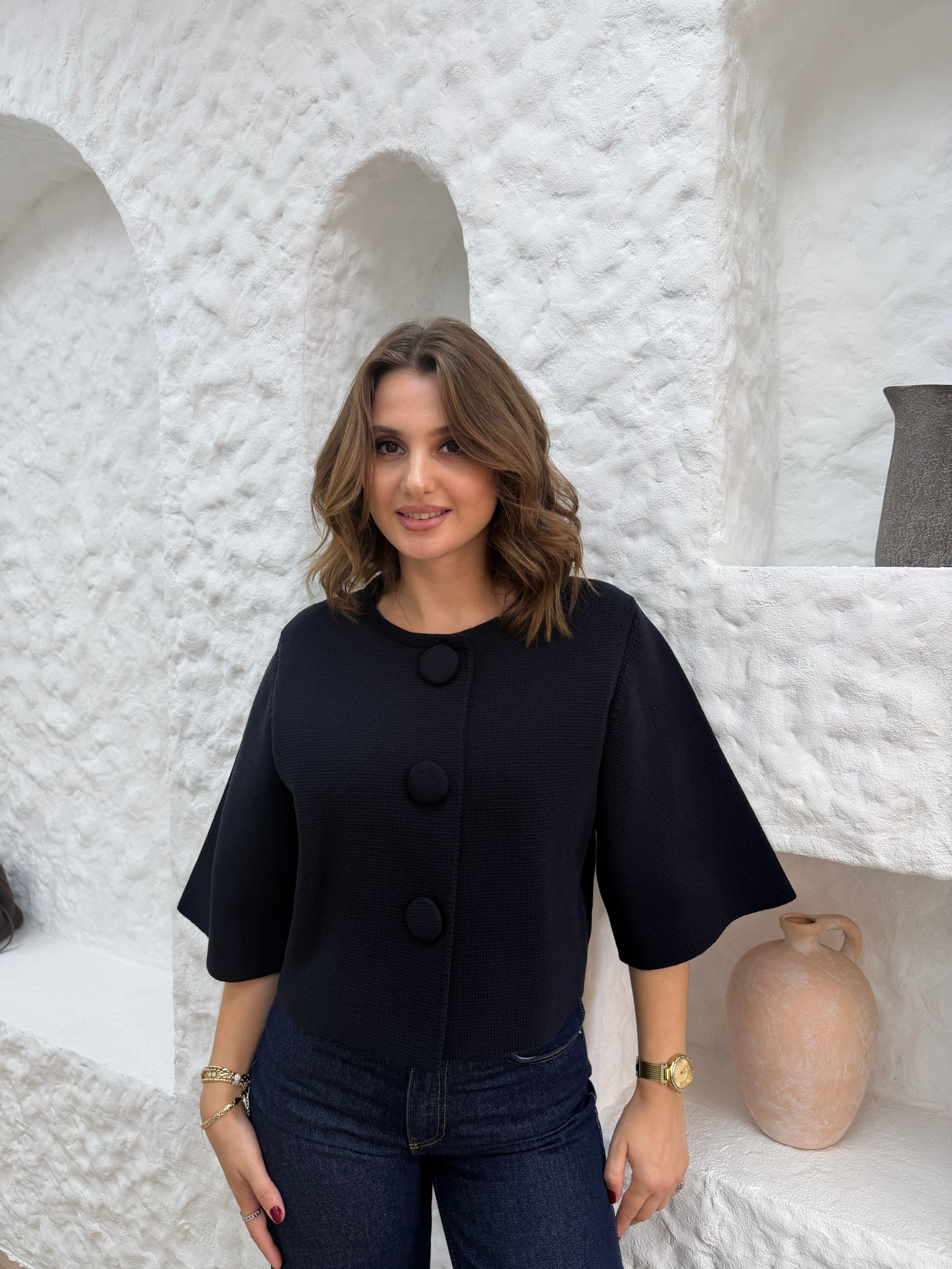 ÇITÇIT DÜĞMELİ TRİKO HIRKA