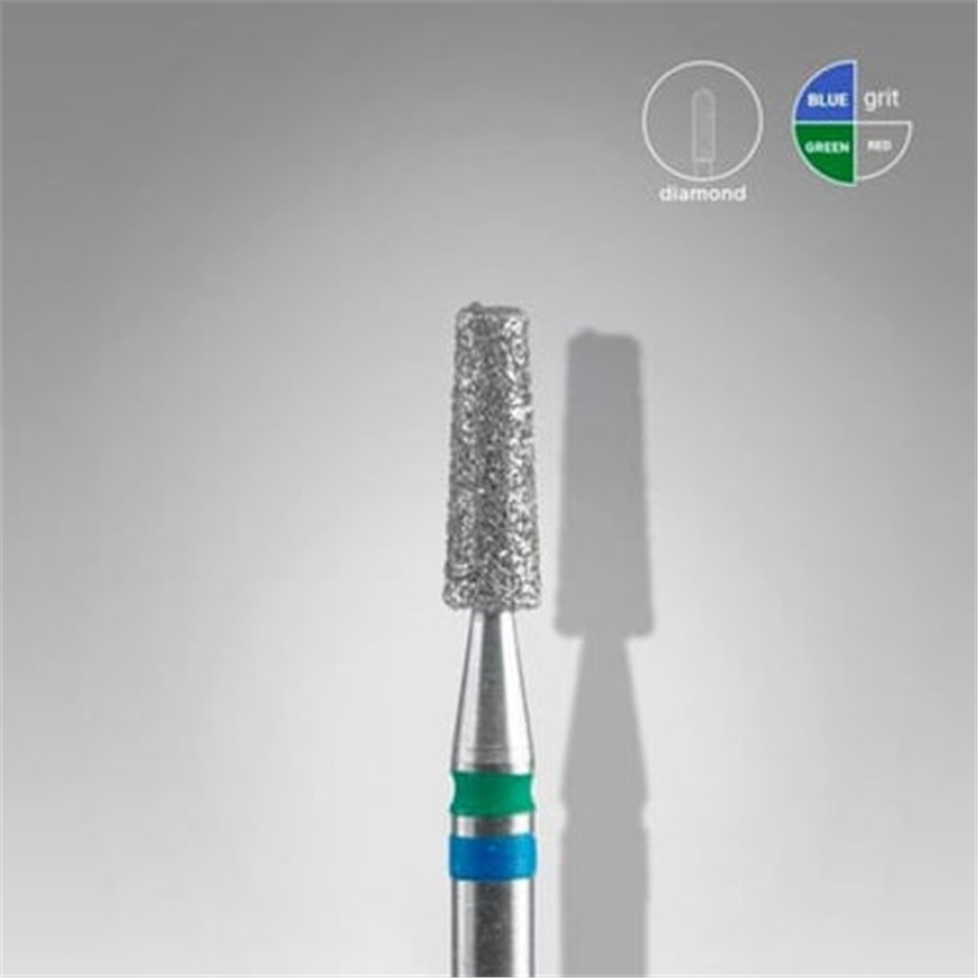 Elmas Kesik Koni Freze EXPERT DUO, Mavi-yeşil, Çap 2,5 mm, Çalışma Kısmı 8 mm