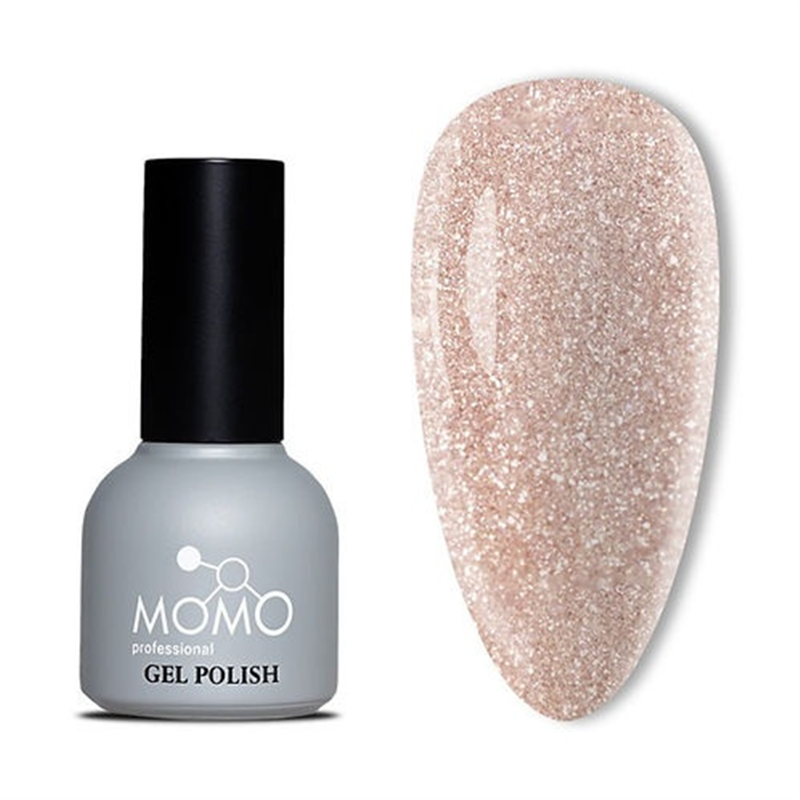 MOMO Disko Kalıcı Oje D004 Nude Pembe 10 ml, Reflective Flash Gel Polish