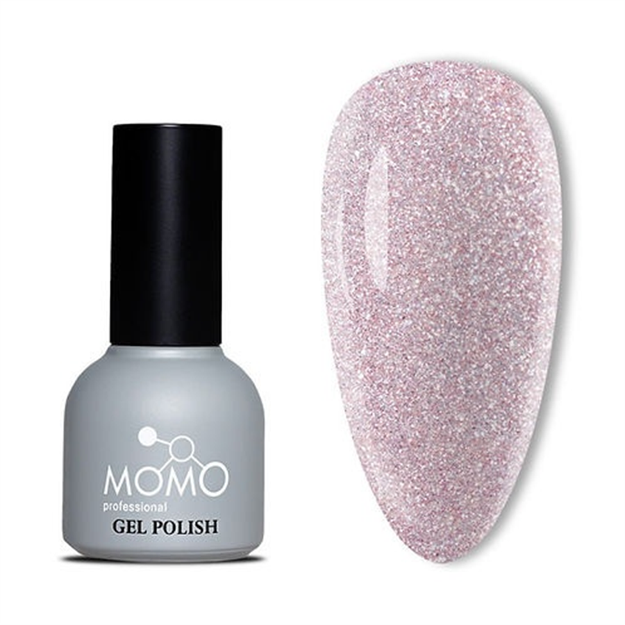 MOMO Disko Kalıcı Oje D005 Pembe 10 ml, Reflective Flash Gel Polish