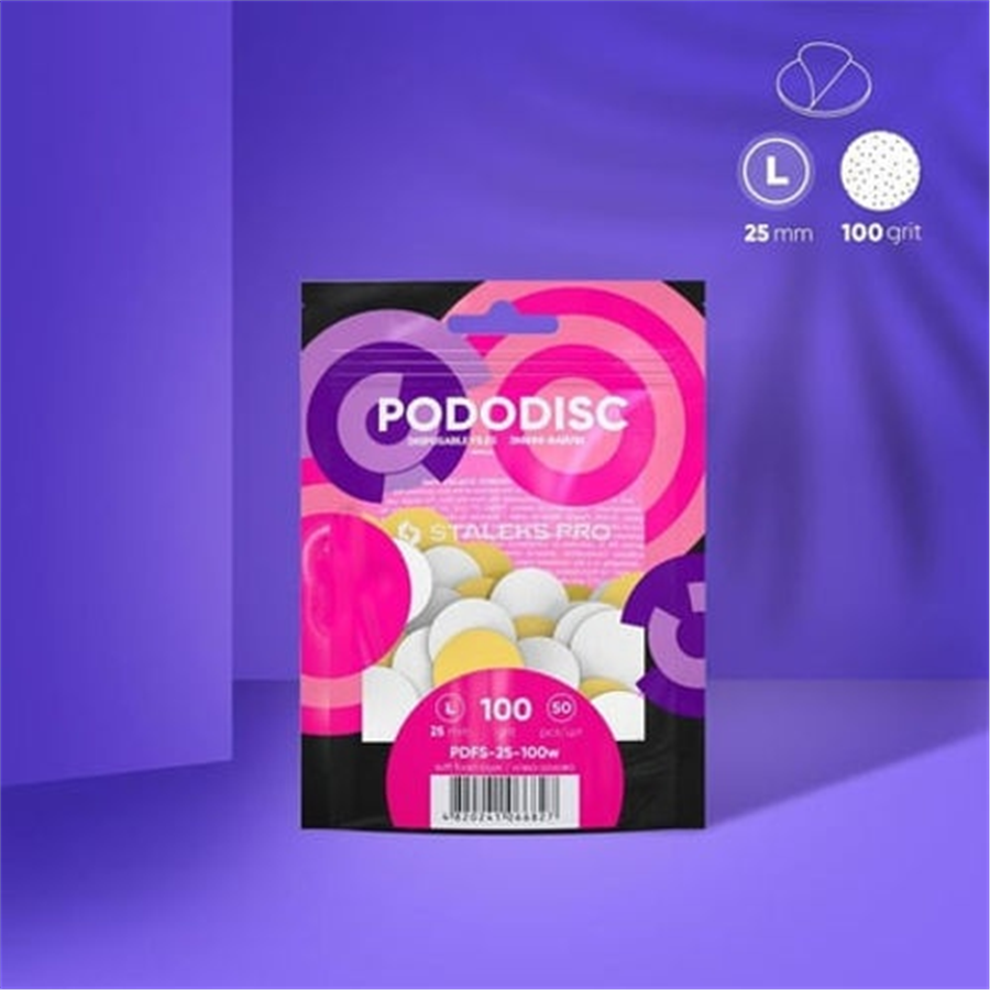 PODODISC STALEKS PRO L Pedikür Disk İçin Yumuşak Tabanlı Yedek Beyaz Törpüler, 1