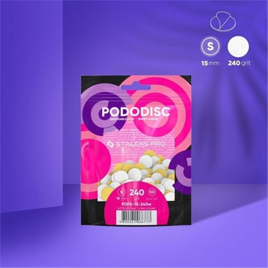 PODODISC STALEKS PRO S Pedikür Disk İçin Yumuşak Tabanlı Yedek Beyaz Törpüler, 3