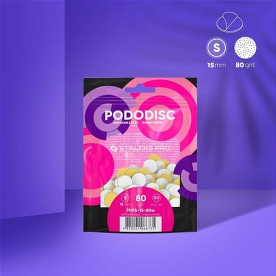 PODODISC STALEKS PRO S Pedikür Disk İçin Yumuşak Tabanlı Yedek Beyaz Törpüler, 8