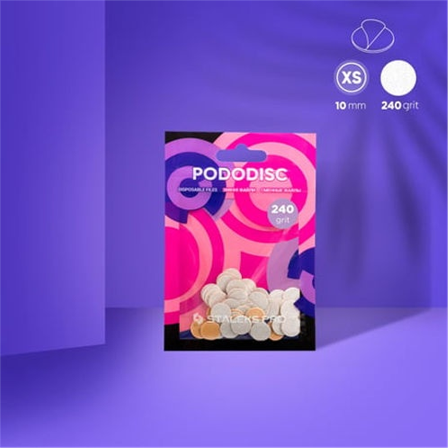 PODODISC STALEKS PRO XS Pedikür Disk İçin Yedek Beyaz Törpüler, 240 Grit (50 Ade